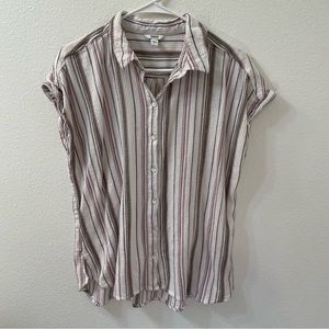 Sonoma button down blouse tan large